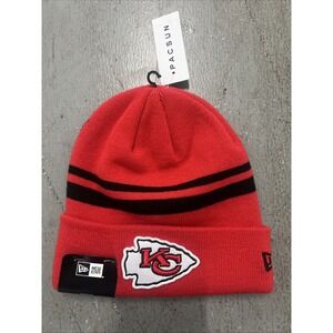New Era Kansas City Chiefs Knit Cuffed Beanie Winter Hat Black Silver NFL PacSun